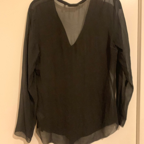 Aritzia Babaton Black Silk Long Sleeve Top - Picture 5 of 5